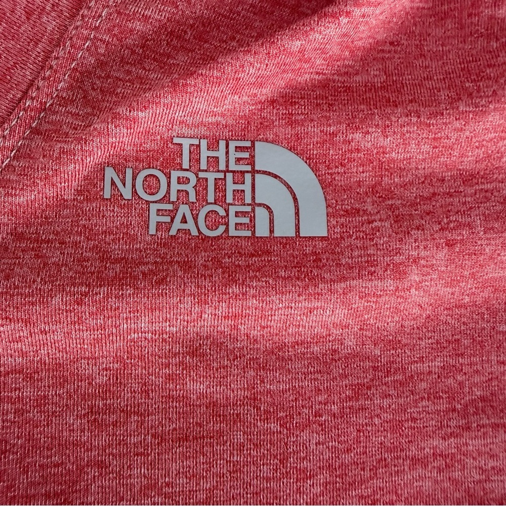 THE NORTH FACE Heathered Coral Pink Athletic V-Neck Activewear T-Shirt m - Picture 6 of 11